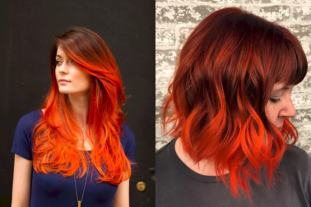 Balayage on red hair