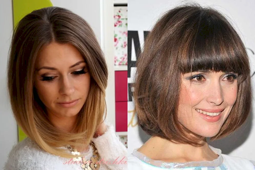 Shatush on medium hair with bangs