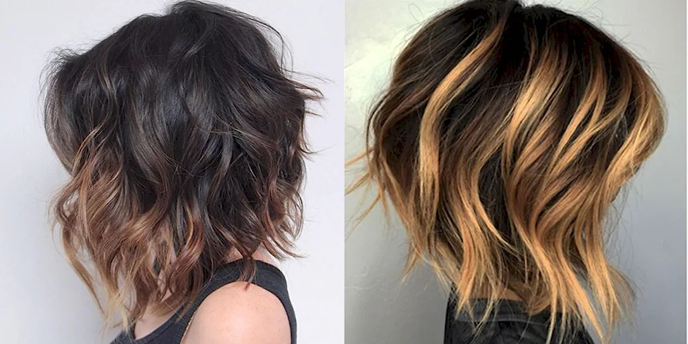 Balayage on dark hair Bare