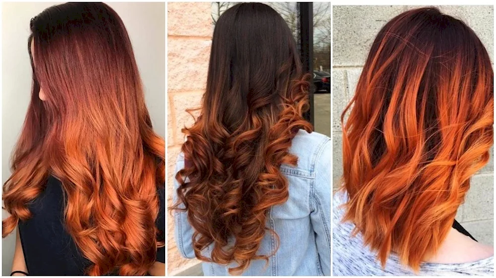 Red hair balayage red