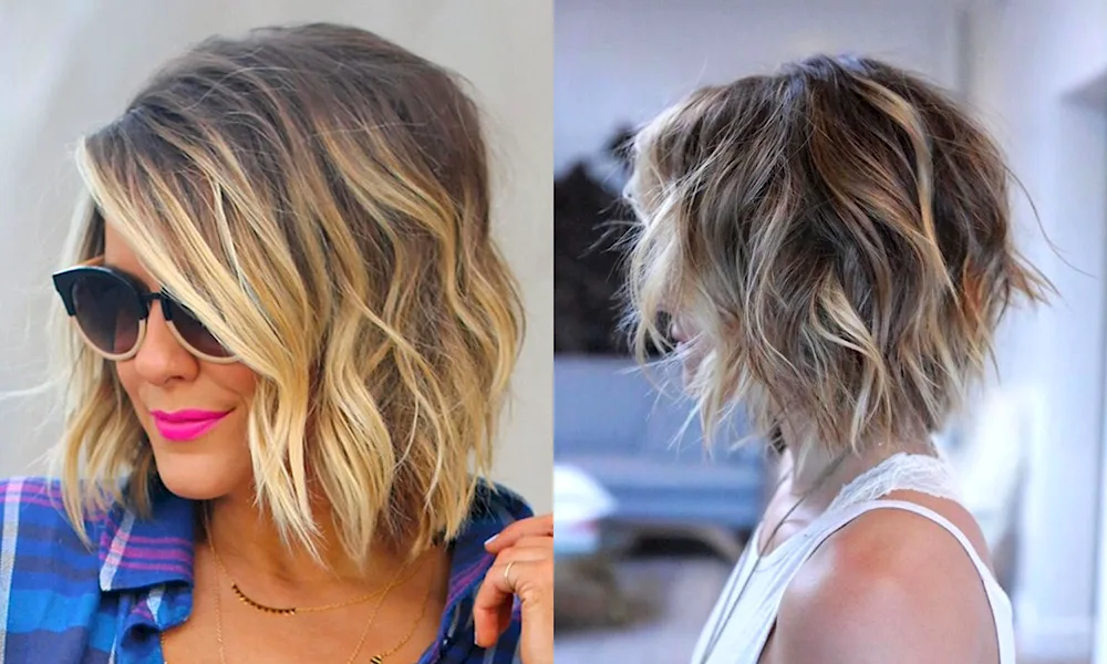 Balayage hair colouring technique on short hair