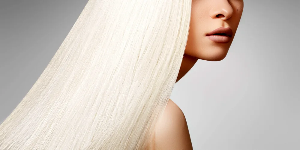 Silky blonde hair
