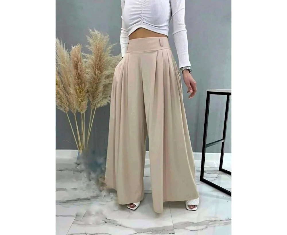 Sheer palazzo pants