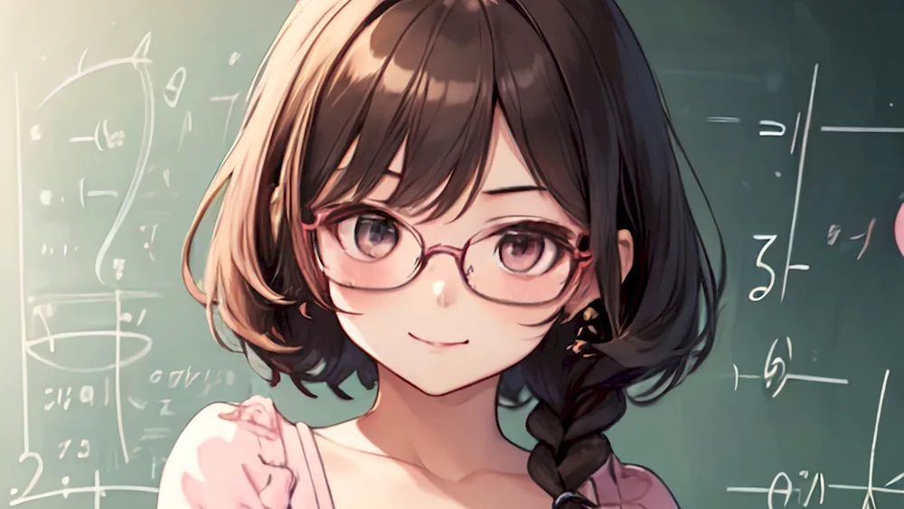 School girl with glasses wallpaper