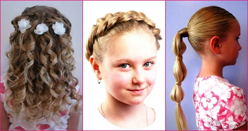 First grade girl with bows