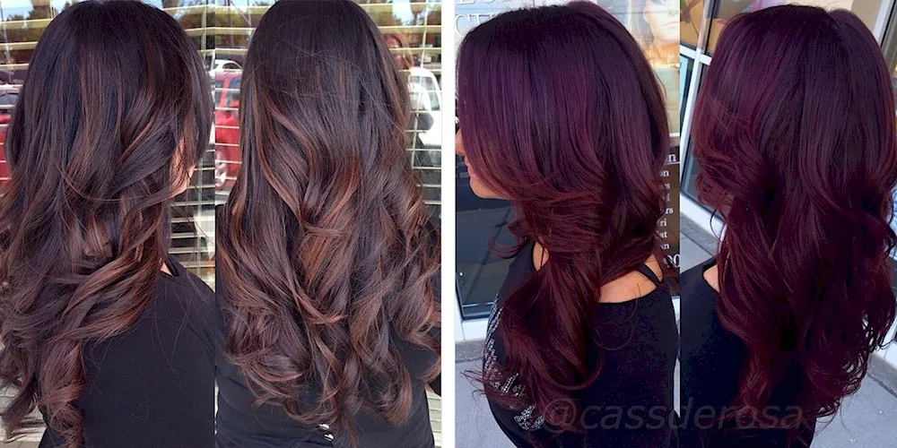 Burgundy mulled wine hair colour