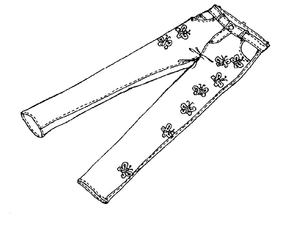 Technical sketch of sports trousers