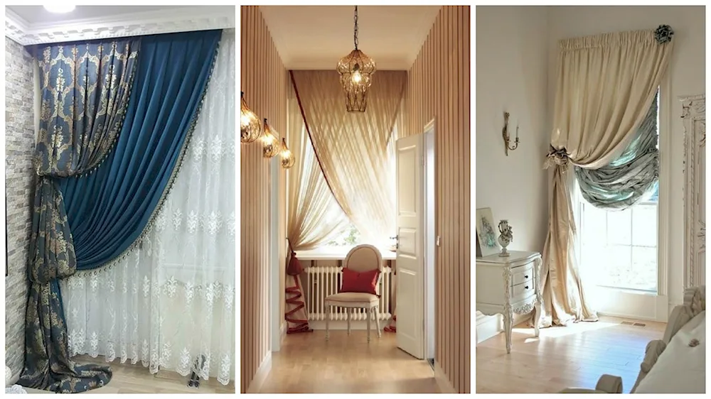 Draped curtains for a narrow bedroom window