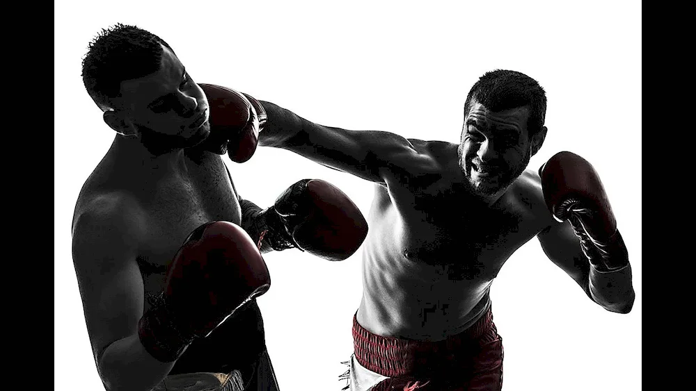 Silhouette of a boxer