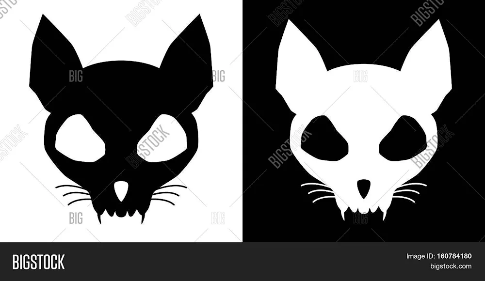 Cat skull silhouette