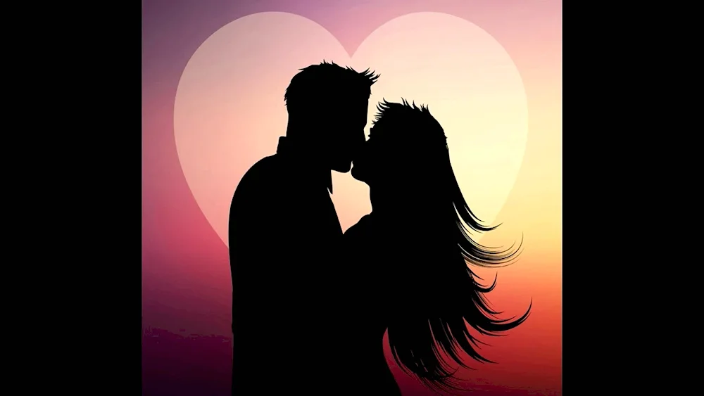 Silhouette of girl and guy