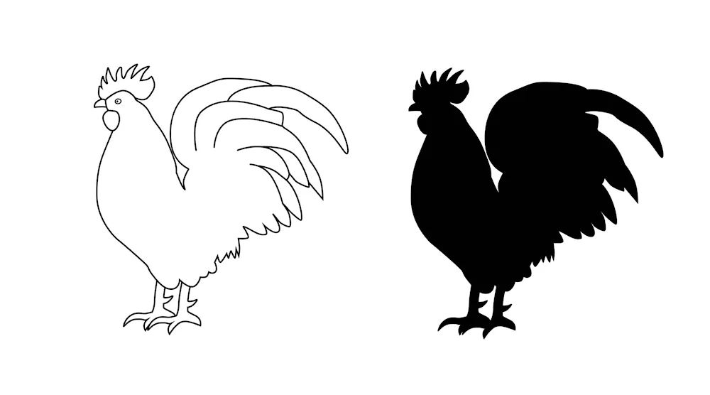 Cockerel silhouette