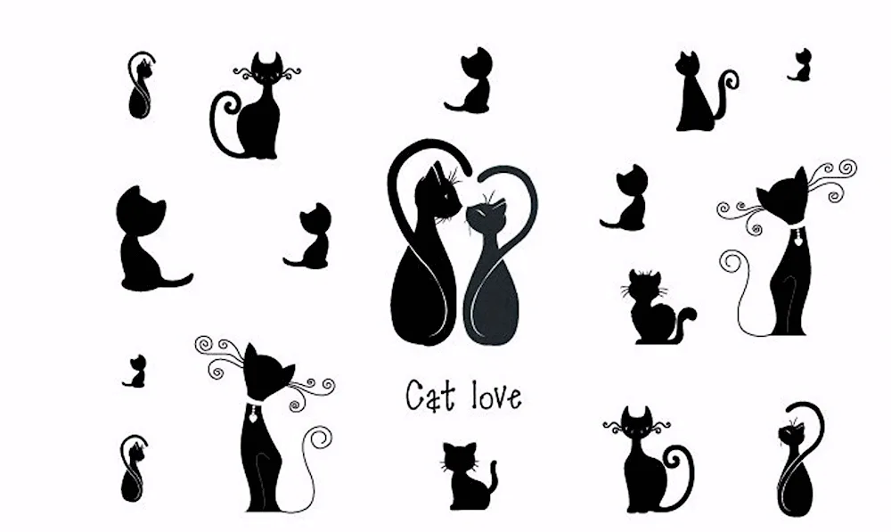 Cat and cat silhouettes