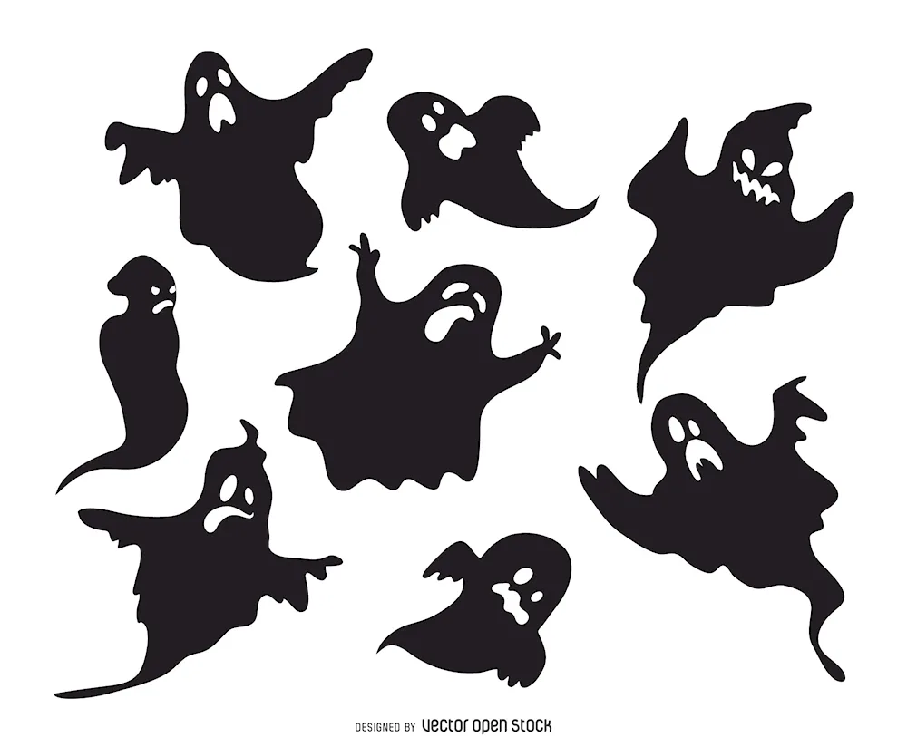 Halloween pictures on broomstick silhouette