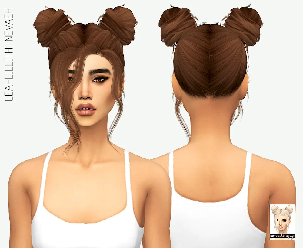 Mickey ears hairstyle. Mausa hairstyle with 2 buns