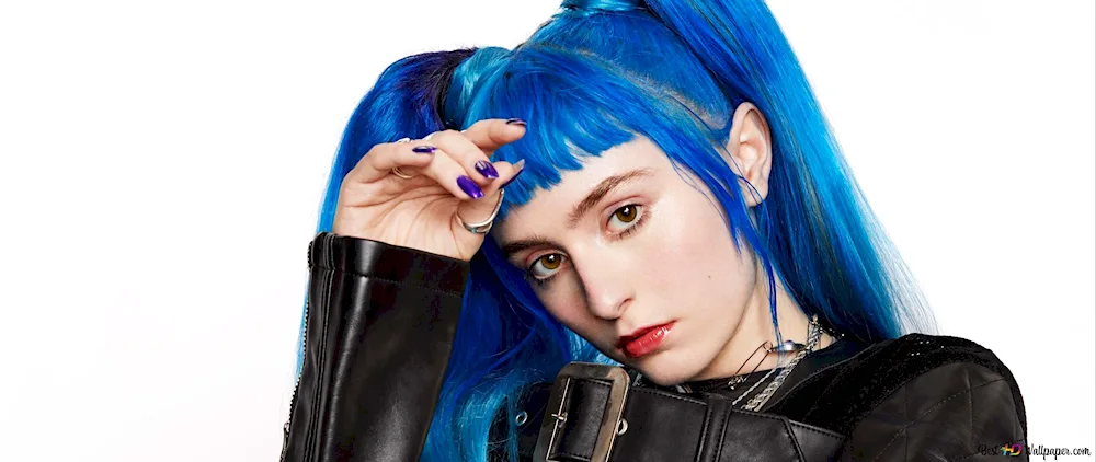 Girl with blue hair