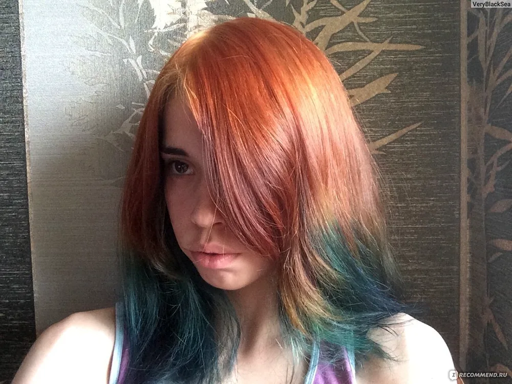 Blue tonic on red hair