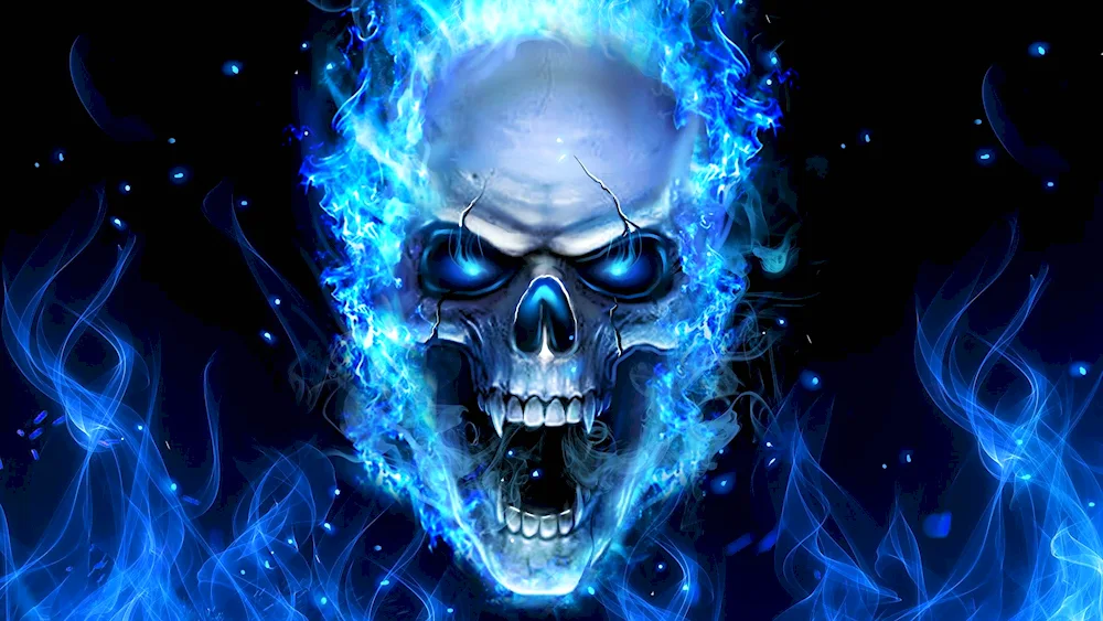 Blue skull