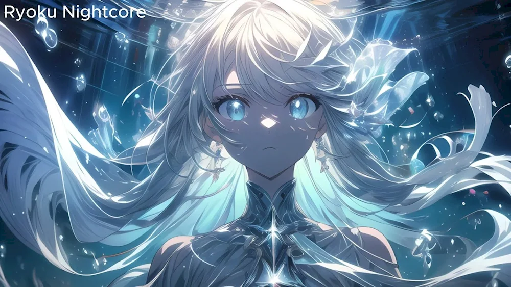 Blue background anime