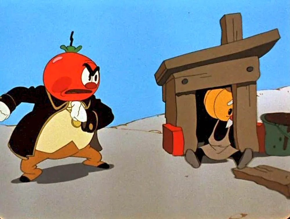 The cartoon Cipollino Senor Tomato