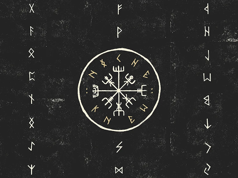 Scandinavian runes vegvisir symbol