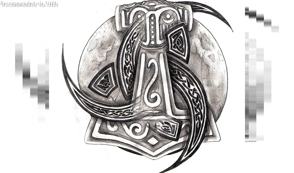 Skandinavian symbols hammer thoras