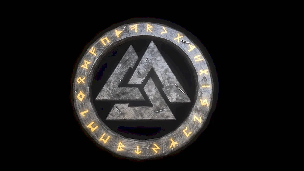 Scandinavian runes. Valknut symbol