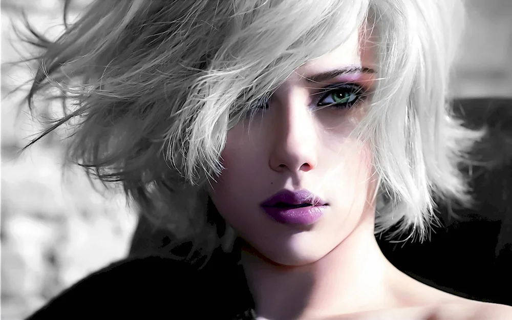 Mia Boyko with purple hair