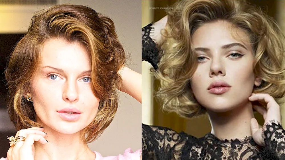 Hollywood curls on medium hair blonde