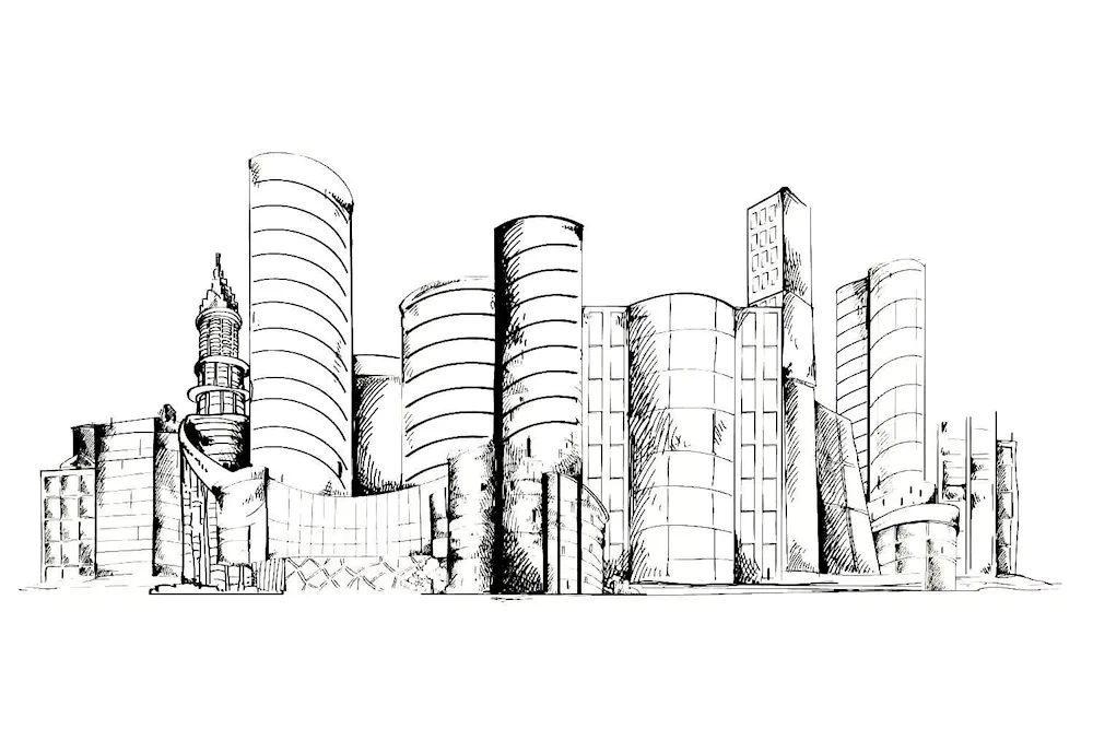 Architecture sketching with markers Peter