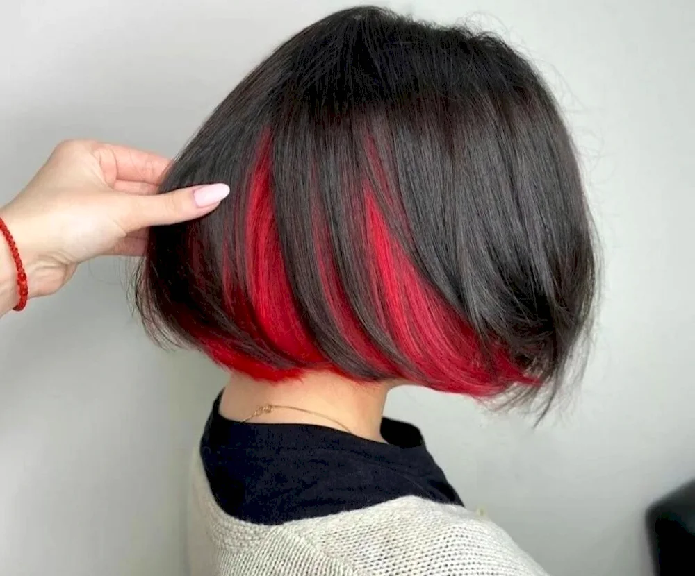 Hidden hair colouring red