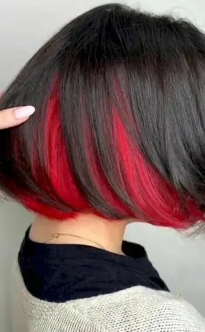 Hidden red hair colouring