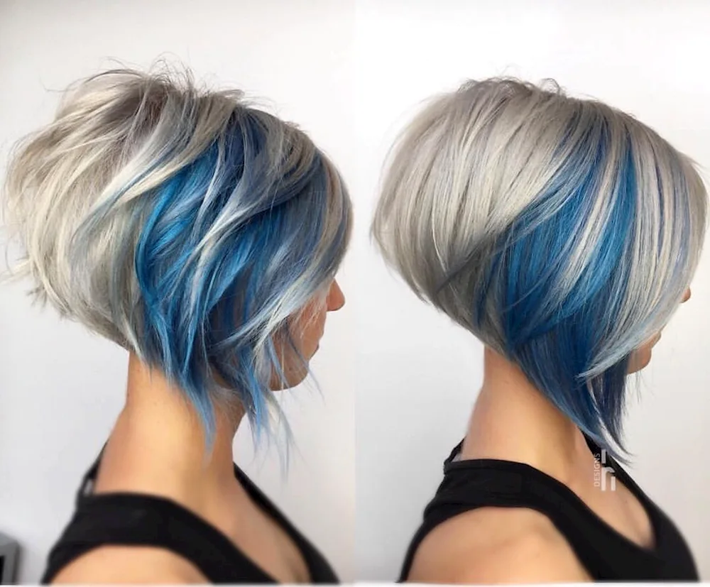 Bright colouring on short hair