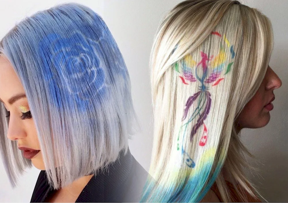 Hidden hair colouring on dark hair