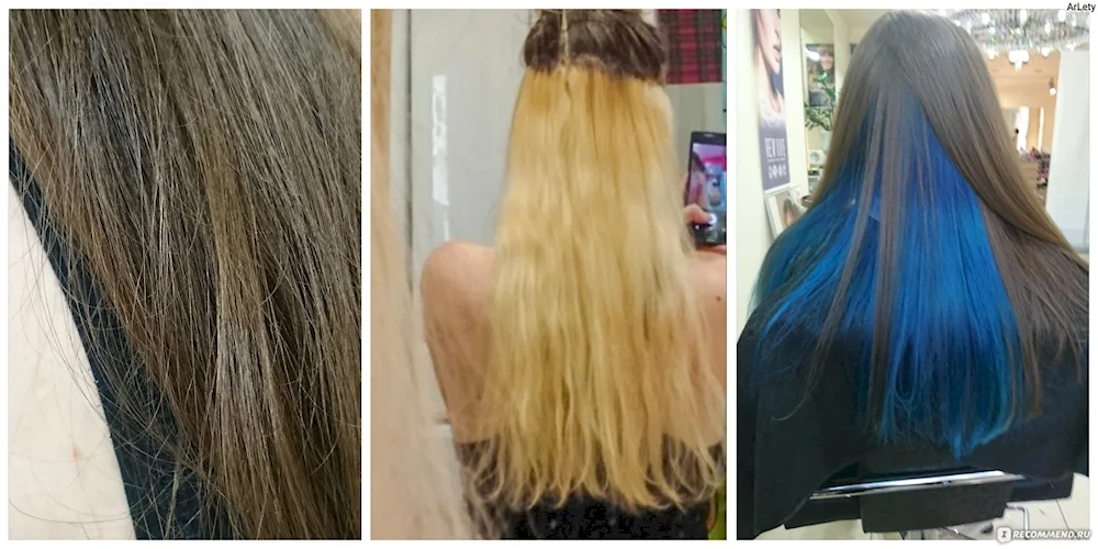 Hidden hair colouring bleaching