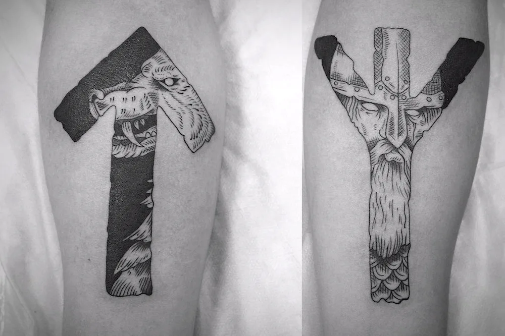 Viking tattoo on forearm