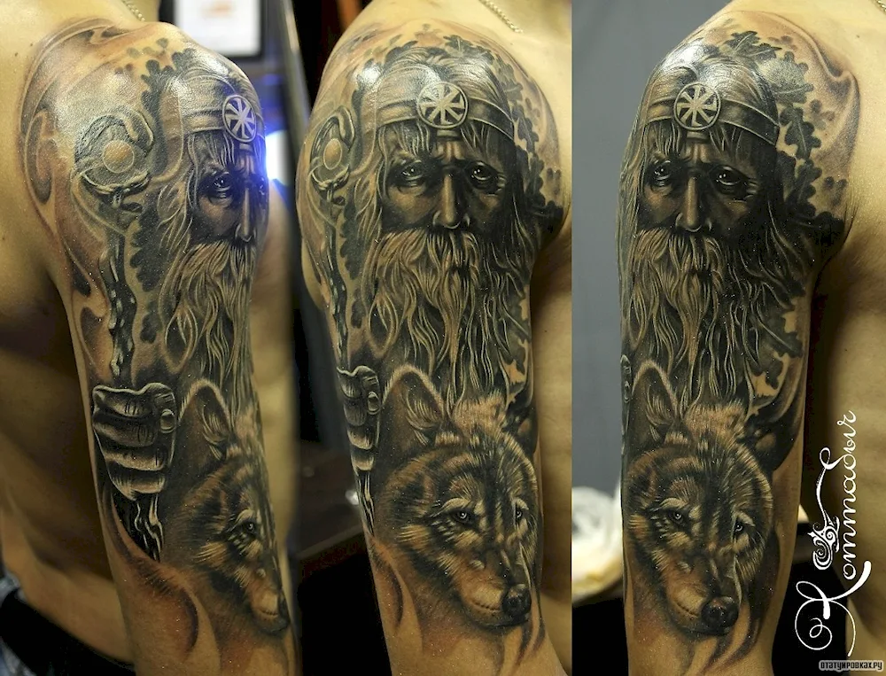 Slavic God Perun Veles tattoo