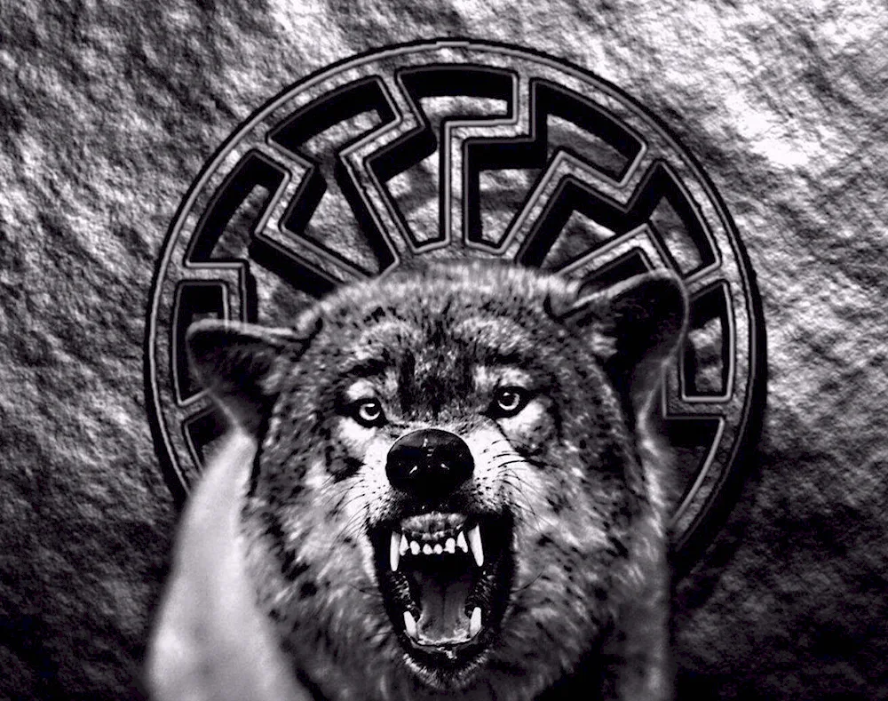 Slavic wolf tattoo