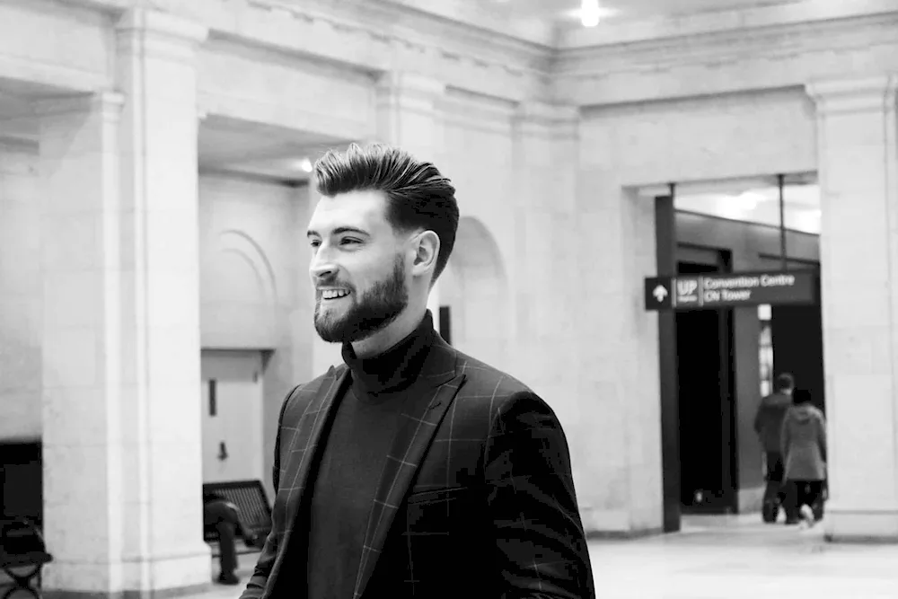 Slick back Pompadour