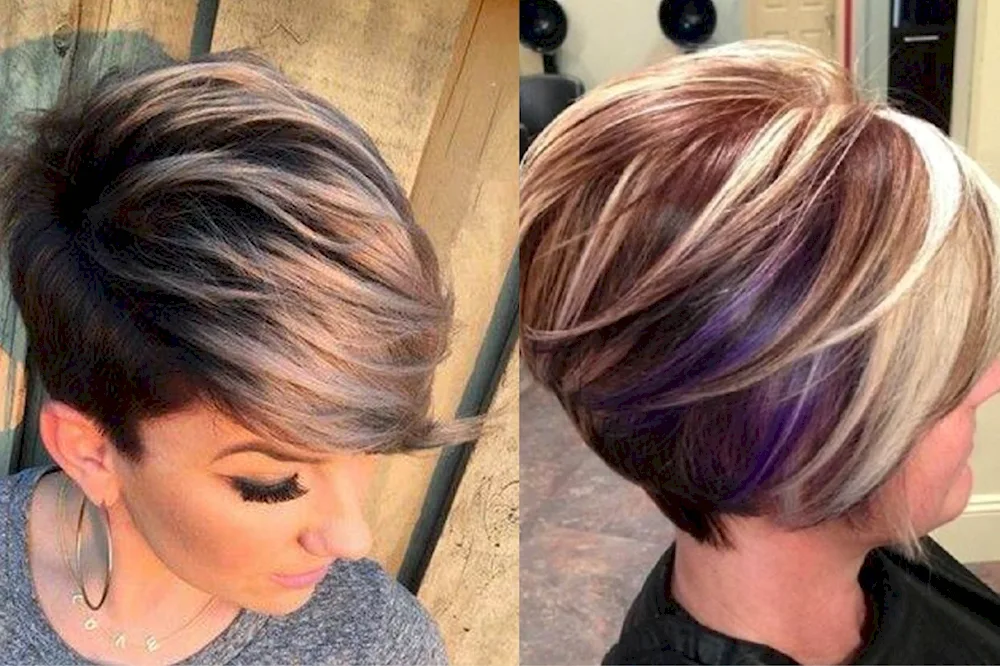 Complex colouring on short hair