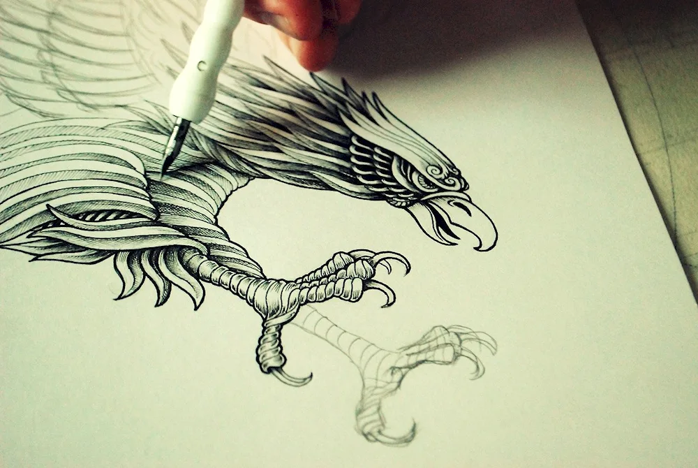 Complicated pencil drawings