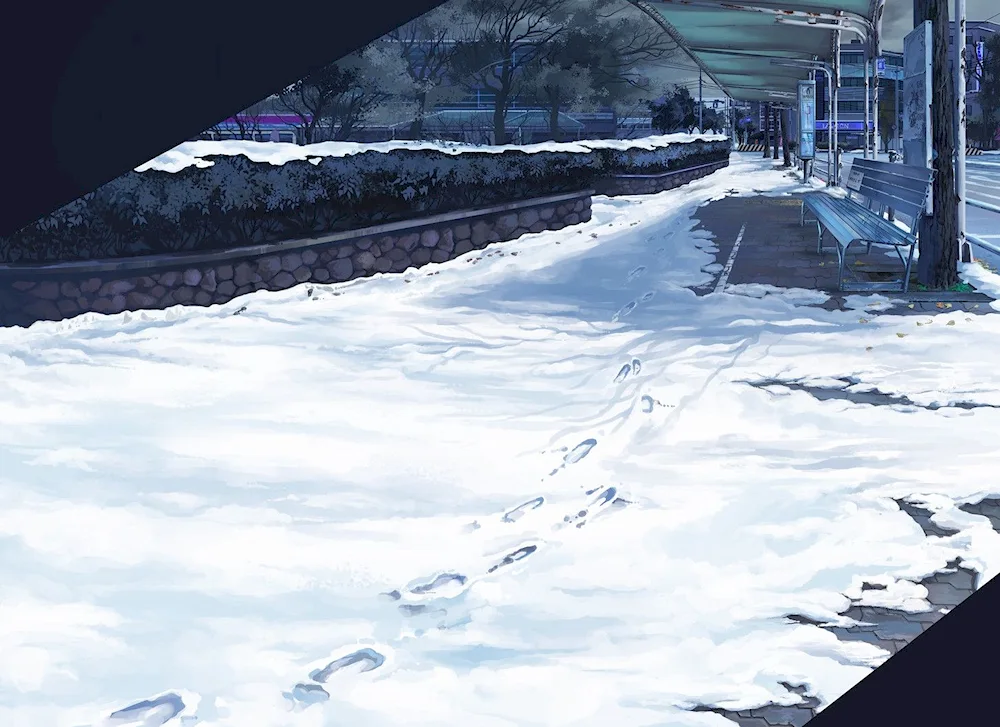 Winter street background gacha laif