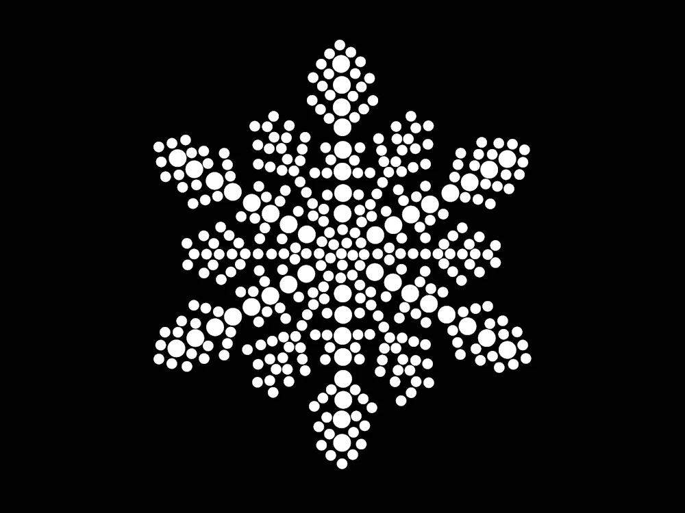 Snowflake drawing. rhinestones
