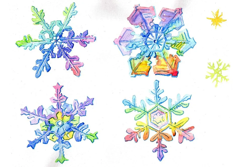 Snowflakes coloured
