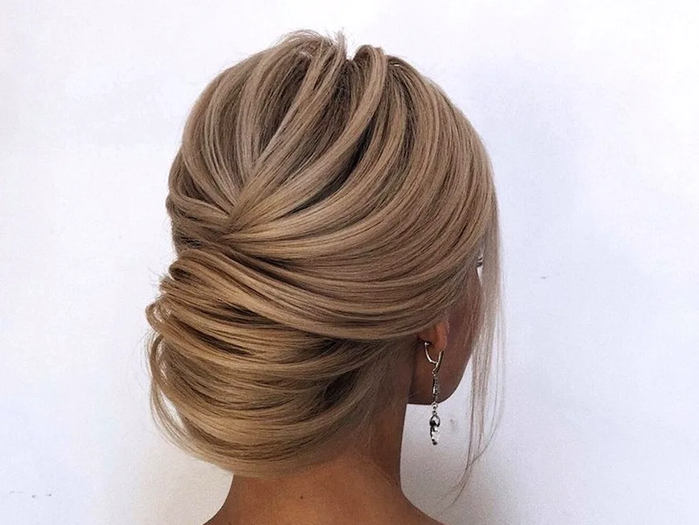 Gathered hairstyles on long hair