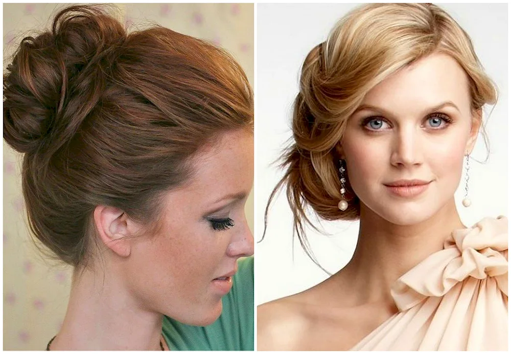 Bundled hairstyles for medium hair