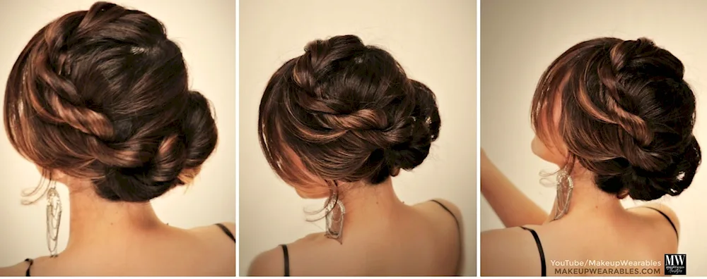 Gathered hairstyles for medium hair evening