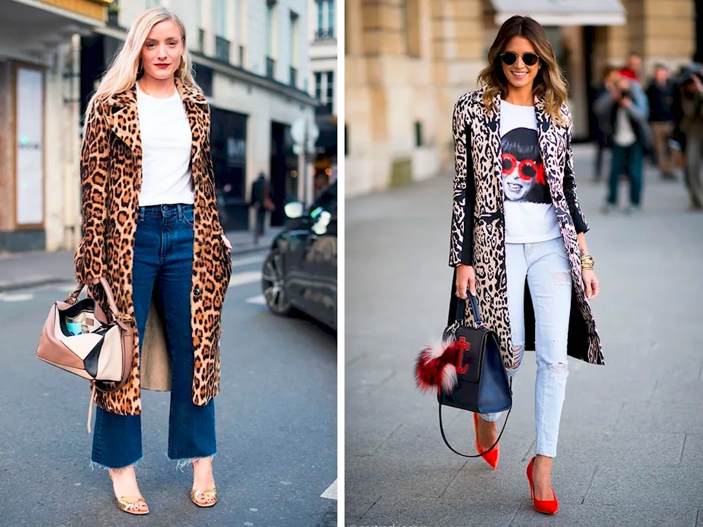 Combination of leopard print in clothes