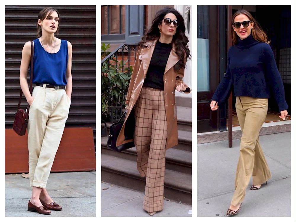 Combination with beige trousers
