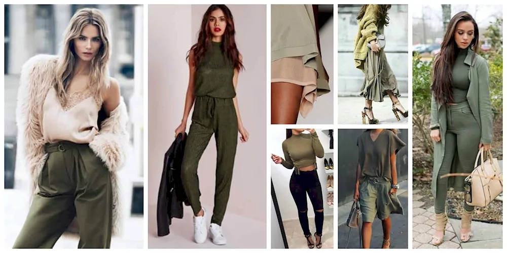 Pants of olive colour